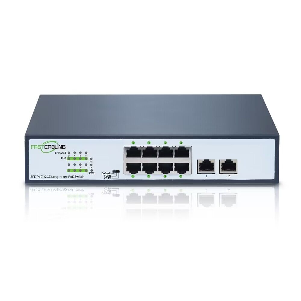 Long-Distance 8-Port PoE+ Switch